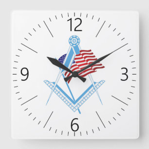 Horloge Carrée Symbole de la franc-maçonnerie américaine