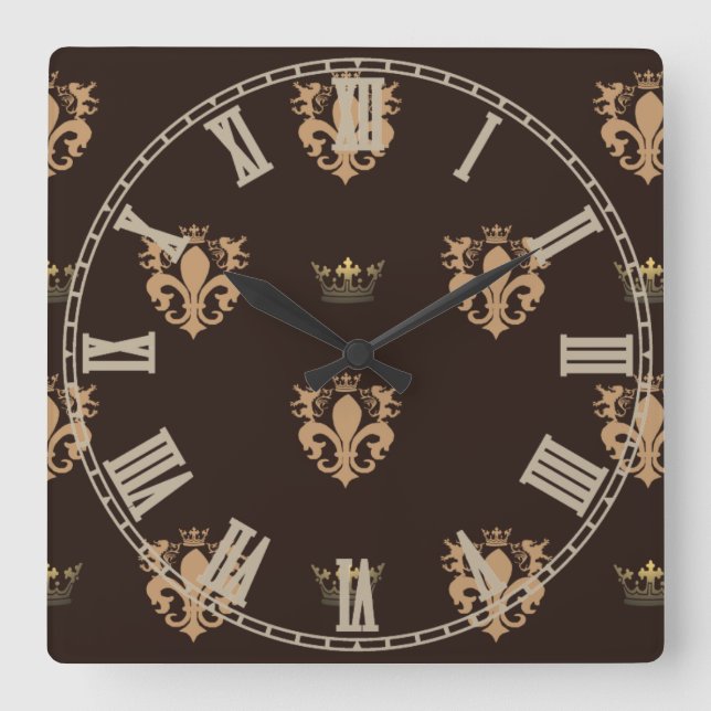 Horloge Carrée symbole plantagenet motif (Recto)
