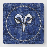 Symbole Zodiaque d'Aries moderne Camo numérique bl