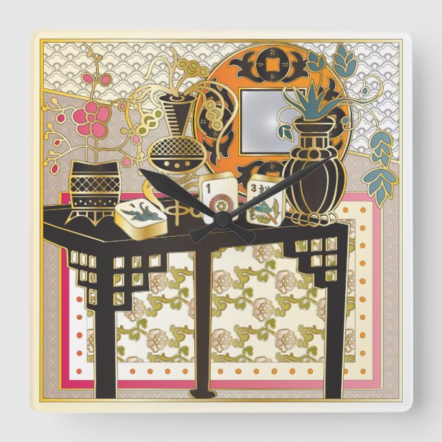 Horloge Carrée Table Mah Jongg (Recto)