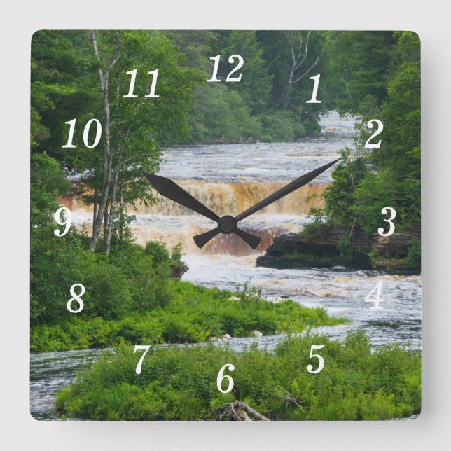 Horloge Carrée Tahquamenon L'Horloge Murale Des Chutes Basses (Recto)