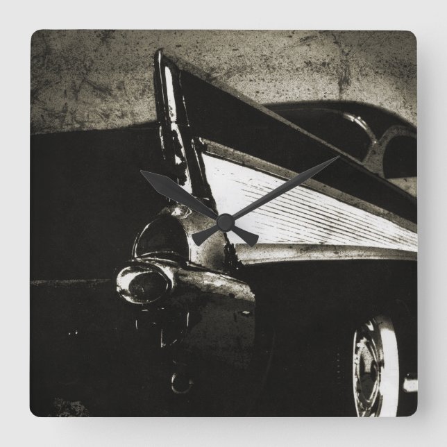 Horloge Carrée Tailfins - 1957 Chevy Wall Clock (Recto)