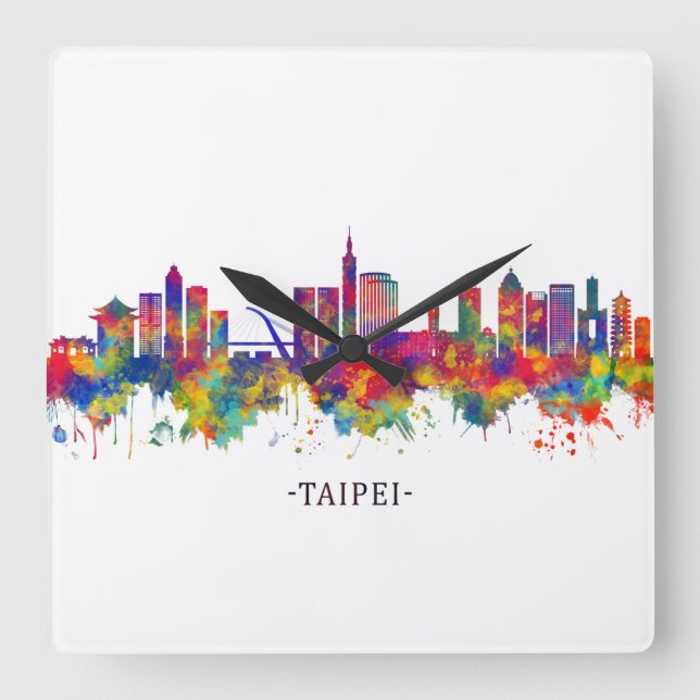 Horloge Carrée Taipei Taiwan Skyline (Recto)