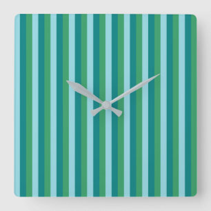 Horloge Carrée Tanager Turquoise, Teal Bleu et Kelly Green Repea
