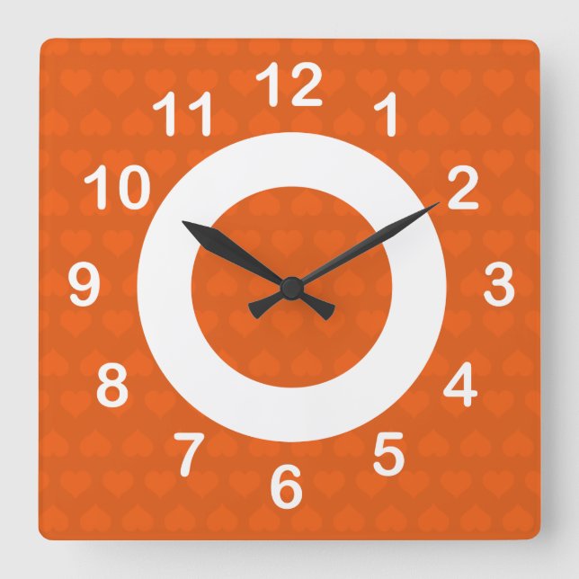Horloge Carrée Tangerine (Recto)