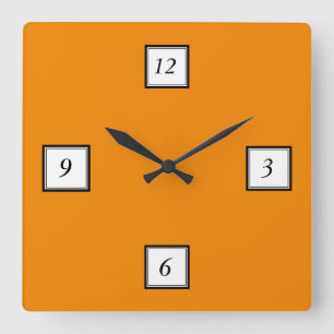 Horloge Carrée Tangerine Orange High End Colored