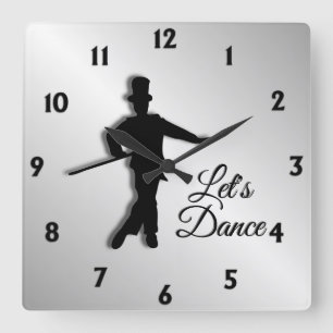 Horloge Carrée Tap Dancer Dansons Douze numéros