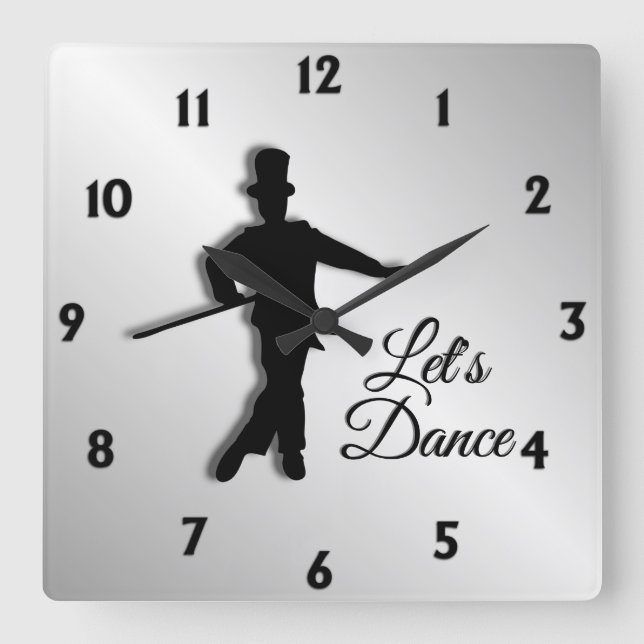 Horloge Carrée Tap Dancer Dansons Douze numéros (Recto)