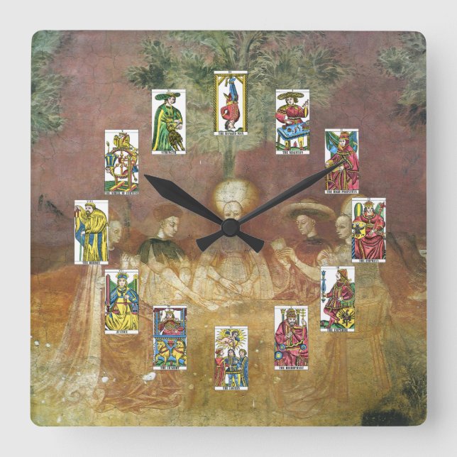 Horloge Carrée Tarot Cards Fortune (Recto)
