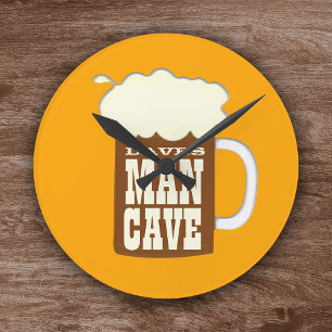 Horloge Carrée Tasse de caverne d'homme de bière