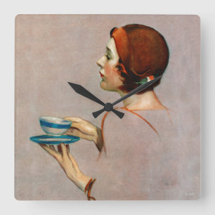 Horloge Carrée Tasse de Java