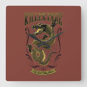 Horloge Carrée Tatouage de Croc de tueur du peloton   de suicide