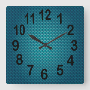 Horloge Carrée Teal Dark Blue   Bold