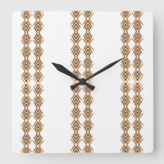 Horloge Carrée Tebeb Geometric Weave – Ethiopian Tribal Pattern