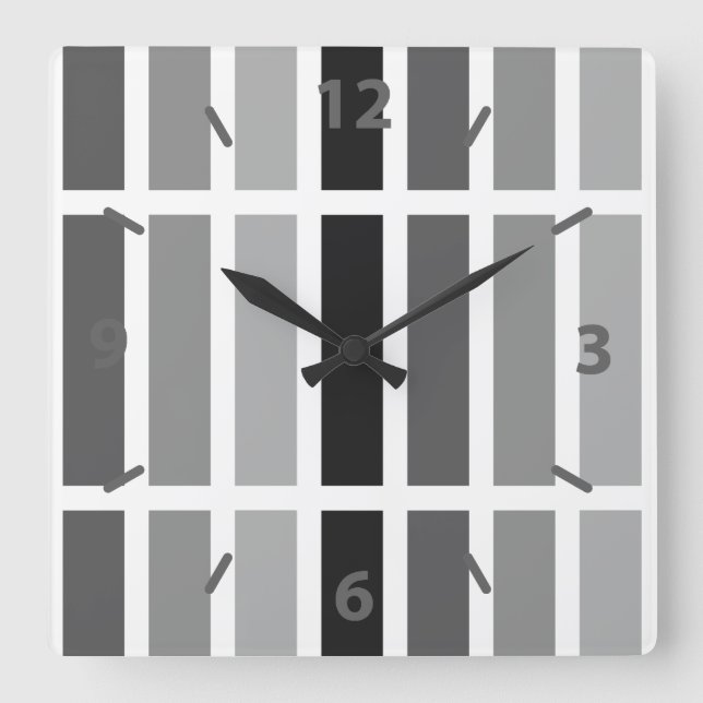 Horloge Carrée Teintes gris argenté (Recto)