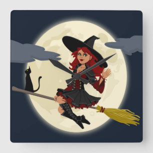 HORLOGE CARRÉE TÉMOIN HALLOWEEN REDHEADED