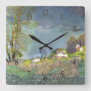 Horloge Carrée Tempête printanière