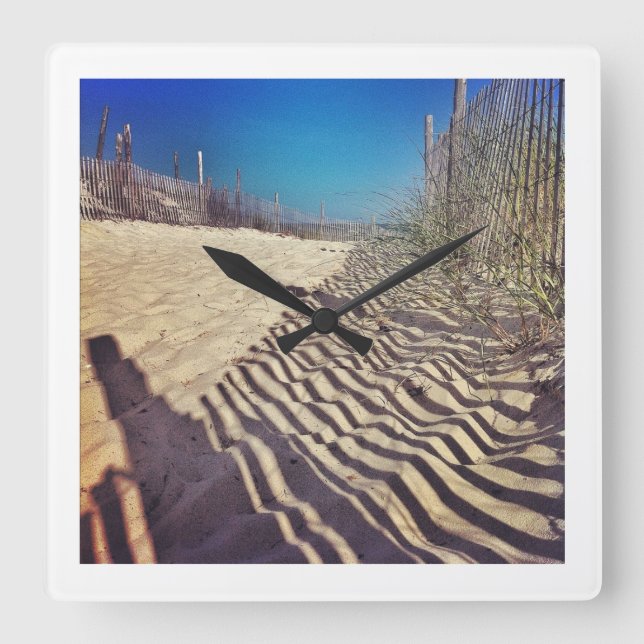 Horloge Carrée Temps de plage (Recto)