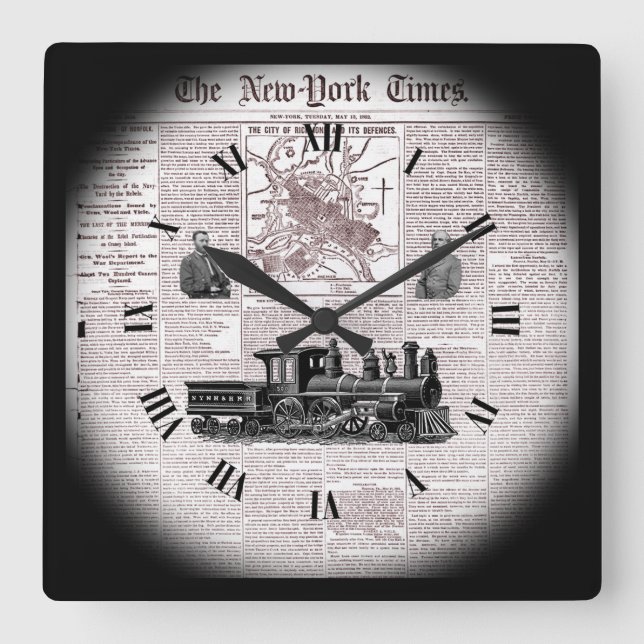 Horloge Carrée Temps de voyage (Recto)