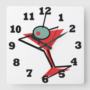 Horloge Carrée Temps Martini rétro