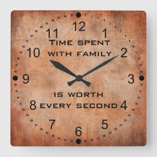 Horloge Carrée Temps passé avec l'horloge de soumission familiale