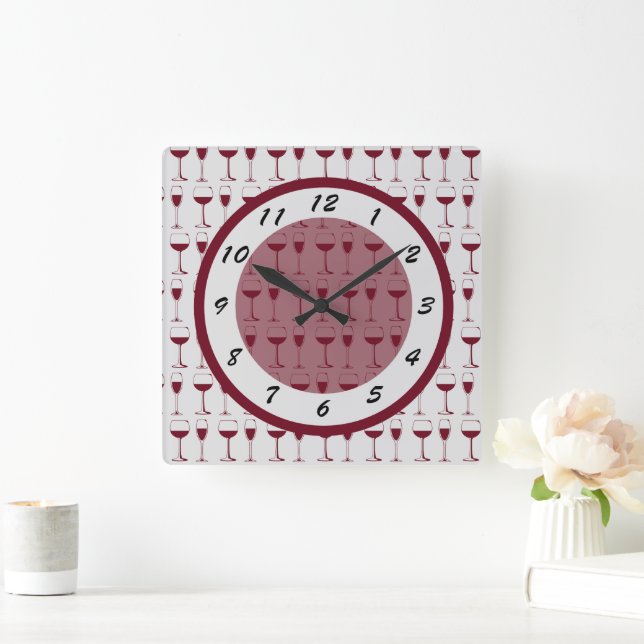 Horloge Carrée Temps pour la Lumière rouge (Maison)