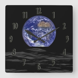Horloge Carrée Terre