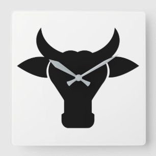Horloge Carrée Tête de vache Silhouette