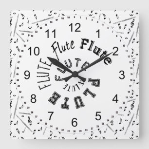 Horloge Carrée Texte de la spirale de flute