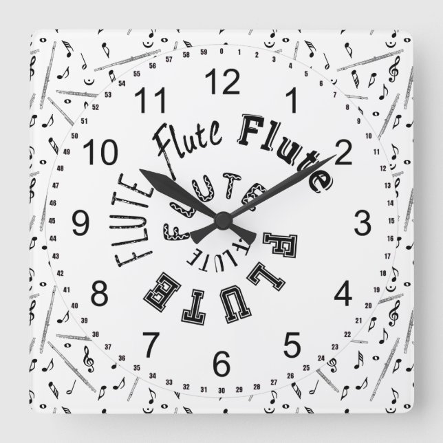 Horloge Carrée Texte de la spirale de flute (Recto)