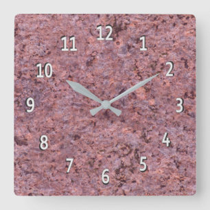 Horloge Carrée Texture de roche de rose de photo de nature de