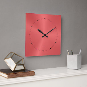 Horloge Carrée Texture en acier inoxydable métallique simple