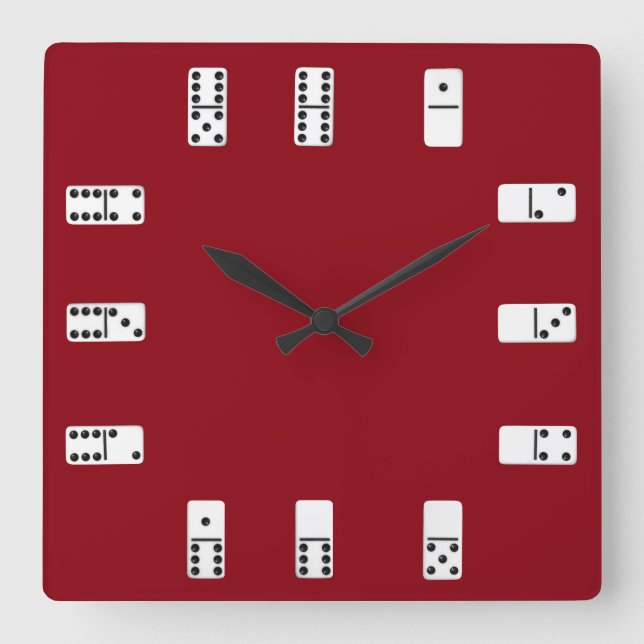 Horloge Carrée The Dominos Wall Clock (Recto)
