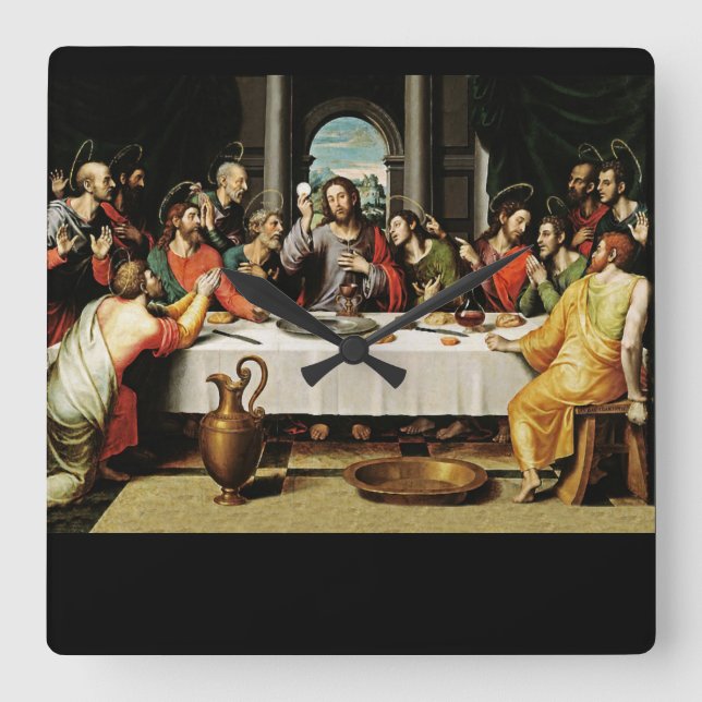 Horloge Carrée The Last Supper Clock (Recto)