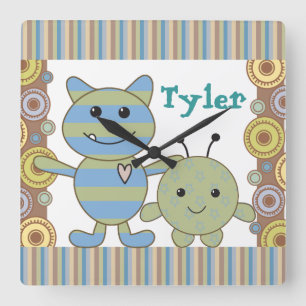 Horloge Carrée The Little Peeking Monster