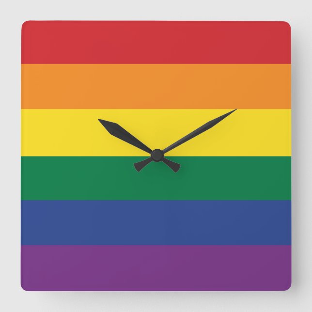 Horloge Carrée The Rainbow Flag (Recto)