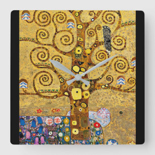 Horloge Carrée " The Tree of Life" , Gustav Klimt