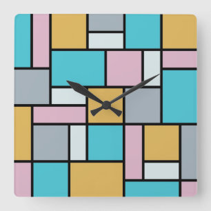 Horloge Carrée Theo Van Doesburg - Composition 17 - Art Mondrian