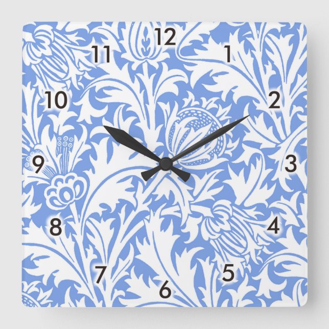 Horloge Carrée Thistle, William Morris (Recto)