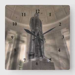 Horloge Carrée Thomas Jefferson Memorial Bronze Statue