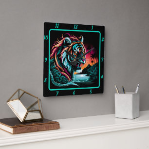 Horloge Carrée Thunderton Tiger Majesty