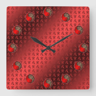 Horloge Carrée Tigre de Terre