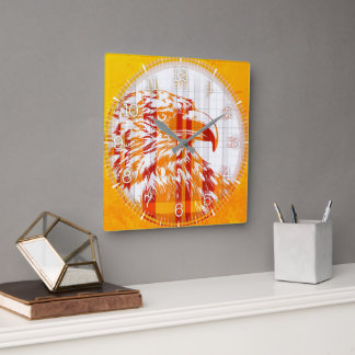 Horloge Carrée Time and illustrated art on your wall.