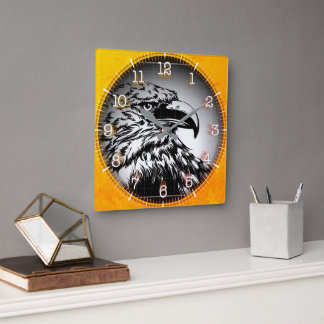 Horloge Carrée Time and illustrated art on your wall.