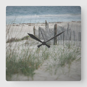 Horloge Carrée Time for the Beach Square Wall Clock