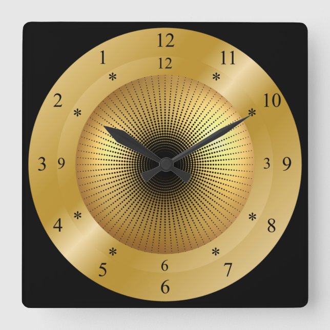 Horloge Carrée Time Machine ~ Golden Black Hole ~ Time Travel (Recto)