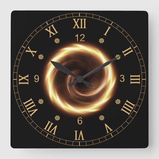 Horloge Carrée Time Machine ~ Spiral Fire Vortex ~ Time Portal ~  (Recto)