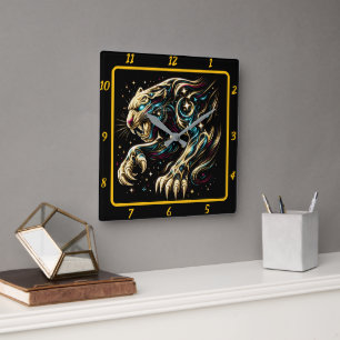 Horloge Carrée Timekeeper léger Stealth Panther Neon