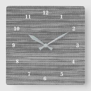 Horloge Carrée Tissu gris