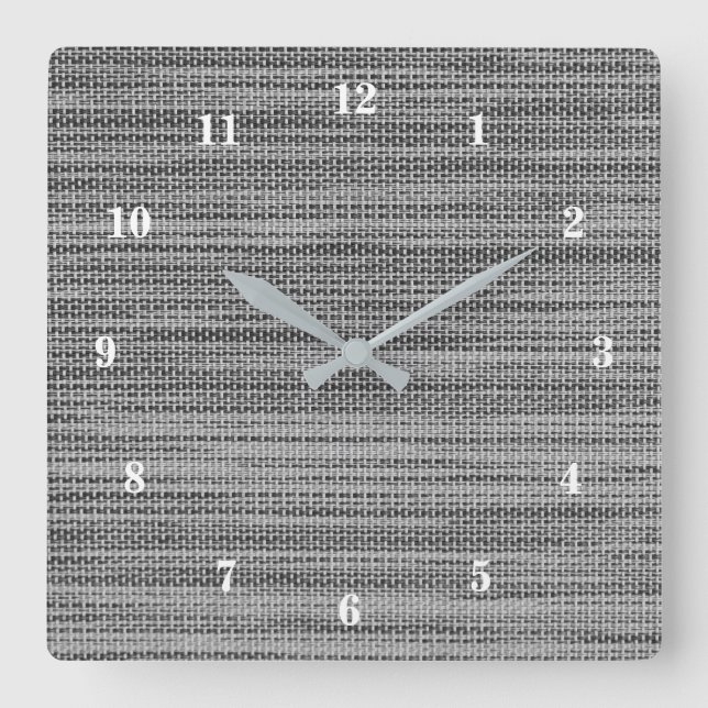 Horloge Carrée Tissu gris (Recto)